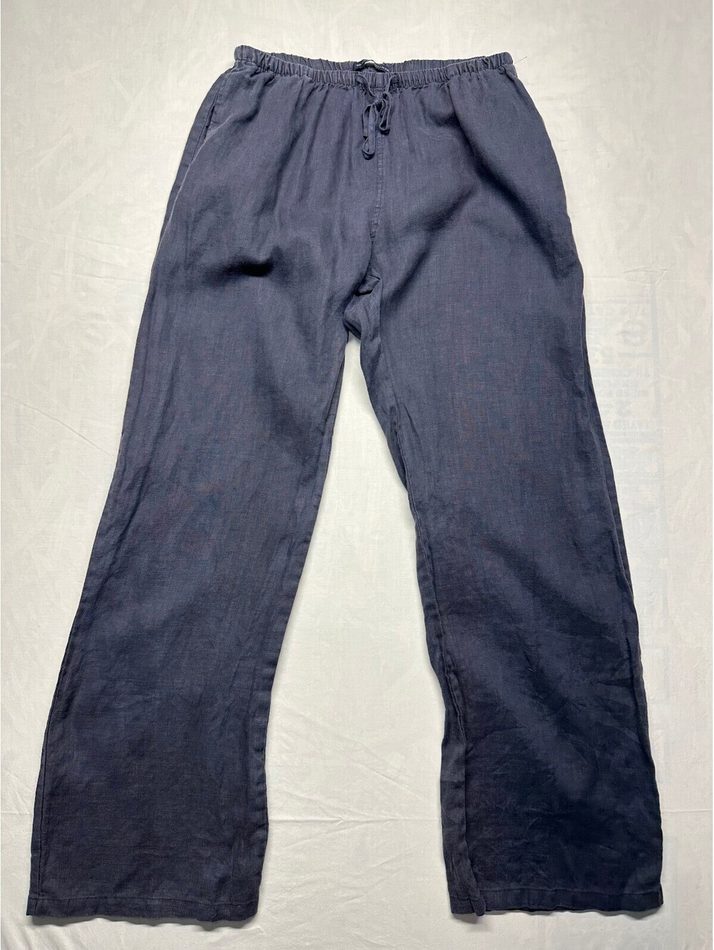 Brandy Melville Anastasia Linen Pants - Navy Blue Wide Leg EUC O/S SEE LISTING